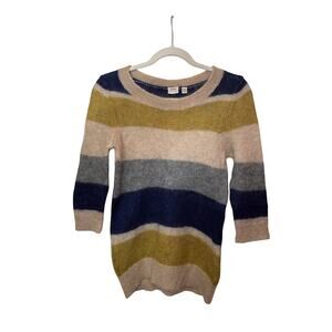 Vintage 90s Y2K Esprit Mohair Blend Striped Sweater Knit Boat Neck Size L/XL